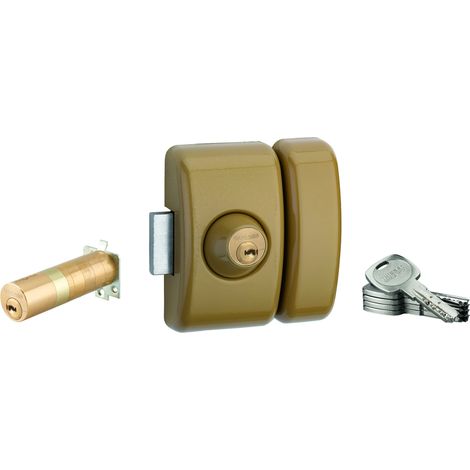 THIRARD - Verrou universel Transit 2 ajustable, double cylindre, bronze, 5 clés - THIRARD