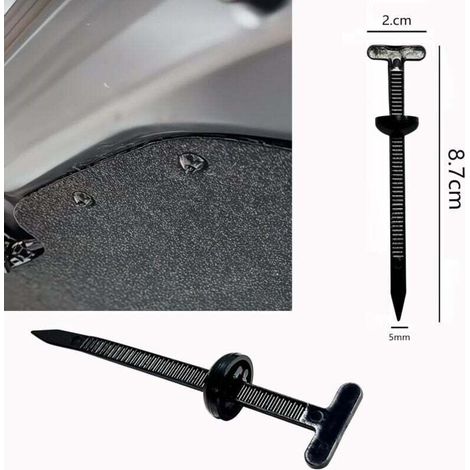200PCS Serre Cable Nylon Universal Cable Tie Buckle Attaches Autobloquantes Universelles en Nylon Rivets en Plastique pour Réparation Automobile Fixation Rapide et Trou (1/3)