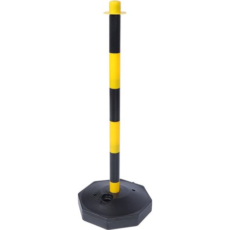 Colonnes D’avertissement Escamotables en Plastique 2 Pièces Base Creuse à Remplir D’eau Sable, Hauteur Réglable, Démontable pour Signalisation et Parking (1/5)