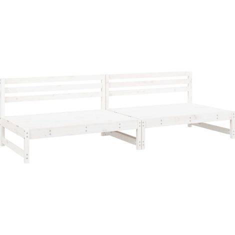 Garten-Couchtische 2 Stück Weiß 120x80 cm Massivholz Kiefer