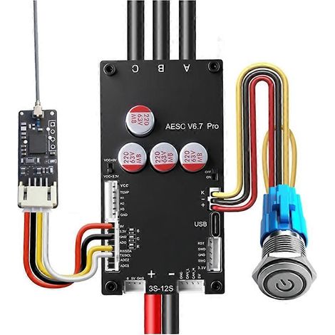 Contrôleur de moteur VESC V6BPRO avec module Bluetooth BLDC FOC 12S 80A sans étincelles pour skateboard/trottinette électrique DIY