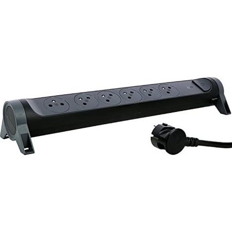 Legrand 049427 Multipresa nera e grigia 6 prese 1,5 m