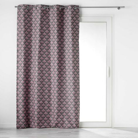 Rideau a oeillets 135 x 260 cm 100% occultant/microfibre imp. surya Gris (1/3)