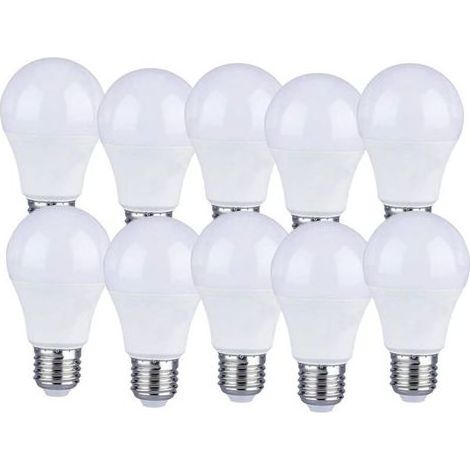 Lot de 10 Lot de 10 ampoules LED E27 9W A60 - Lumière blanche chaude 4000K - 806 Lumen (1/5)