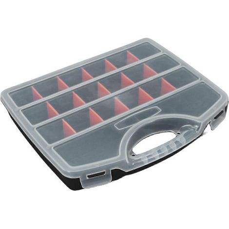 Boîte de rangement portable en plastique pour pièces, vis et quincaillerie. Matériau : [à compléter] (1/5)