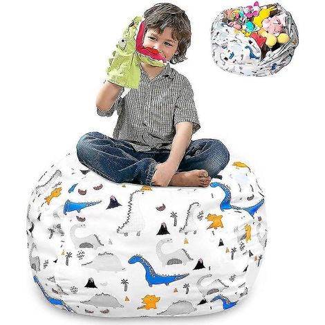 Filiyano-Pouf de rangement pour peluches d'enfants avec poignée, housse de pouf en coton résistant (1/5)