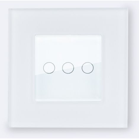 Interruttore Touch Triplo con Cornice Cristal Modern Bianco