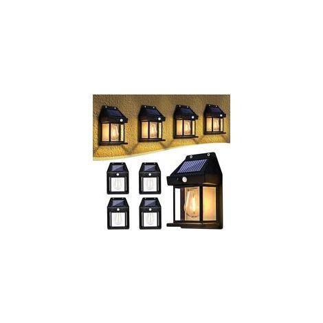 Lampe solaire extérieure avec détecteur de mouvement – 3 modes d'éclairage – IP65 étanche – Installation facile sur mur – Éclairage blanc chaud (1/5)