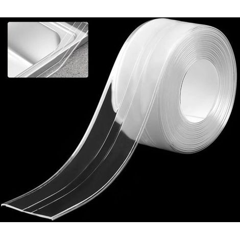 Bande Etancheite Autocollante,Joint Salle de Bain Transparent,Bande d\'Étanchéité Autocollante,Ruban de Calfeutrage Anti Moisissure (1/4)
