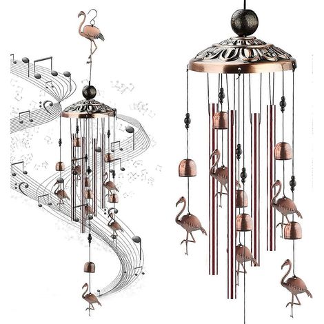Carillon éolien, carillon zen d'extérieur, carillon japonais pour jardin, terrasse, cour et décoration intérieure (doré) (1/5)
