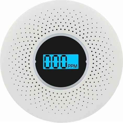 Détecteur de fumée et de monoxyde de carbone combiné avec alarme sonore d'affichage et alarme clignotante et LED Détecteur de fumée et de CO intelligent pour maison entreprise usine entrepôt KTV détec (1/5)
