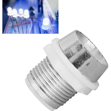 100 ensembles à vendre, douille de lampe LED chromée argentée de 8 mm, douille de lampe à diode électroluminescente de 8 mm et couvercle de lampe. (1/5)