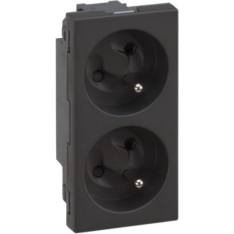 Enchufe doble Simon Connect S500 con o sin señalización de 16 A, gris grafito 50000458-038