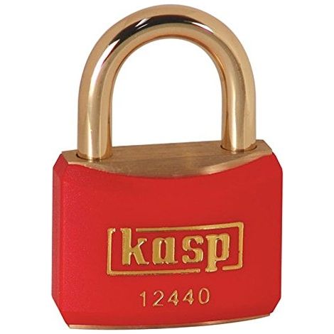 KASP K12440REDD LUCCHETTO IN OTTONE, 40 MM, ARCO IN OTTONE, ROSSO