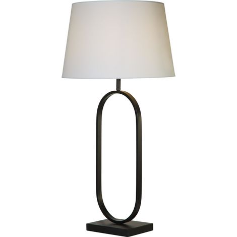 Searchlight Modish Lampe de table, noir mat, abat-jour blanc, 1 x E27 (1/5)