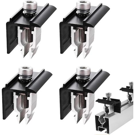 4 pièces Kit de Fixation Support pour Panneau Solaire Support Photovoltaïque Pour Toits 30mm Supports Toit de Montage pour Panneaux Solaires pour Toit, Camping, Camping-Car (1/5)