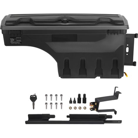 Mophorn-Aufbewahrungsbox für die Ladefläche – abschließbar, wasserdicht, 6,6 Gal/20 L. Passend für Chevrolet Silverado 1500 und GMC Sierra 1500 2019–2020, Beifahrerseite. Schwarz
