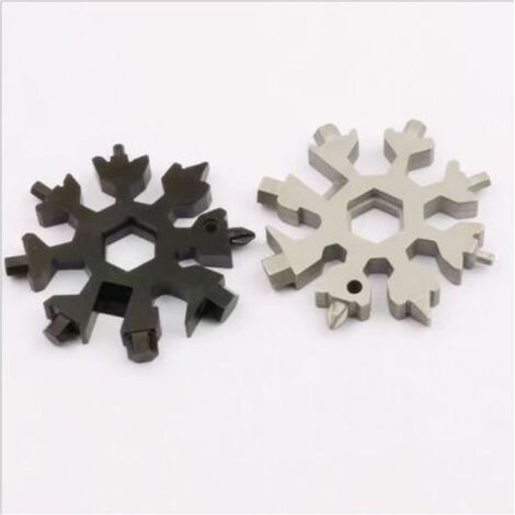 2 pièces Outil Multifonction,Flocon de Neige 18 en 1,Porte-clés Tournevis Ouvre,Outil portable flocon,Tournevis Multifonction,Outil portatif,Tournevis Ouvre Bouteill (1/4)