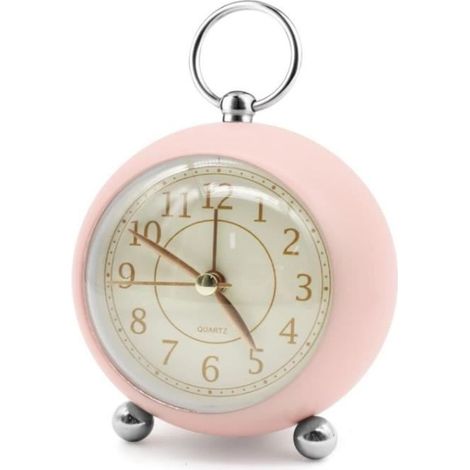 1 radio réveil analogique rétro, avec cloches silencieuses, veilleuse intégrée, pour chambre ou bureau (1/4)