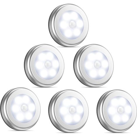 Luz LED con sensor de movimiento (6 LED) para armario, pasillo, baño e iluminación inteligente del hogar. (1/5)
