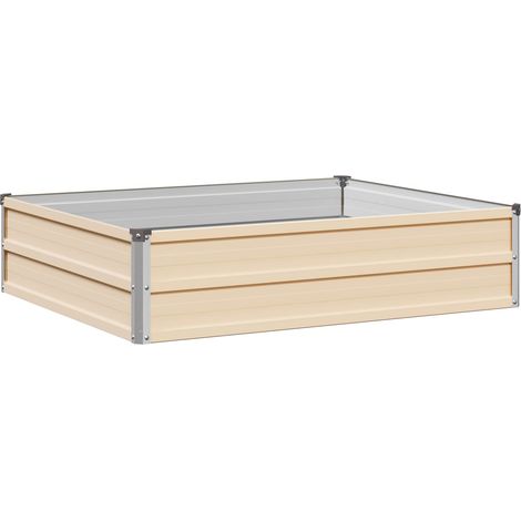 Raised Garden Bed Ivory 100 x 80 x 24 cm cold-rolled steel vidaXL