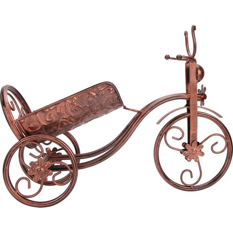 Porte-bouteilles en forme de tricycle en fer forgé bronze, support à vin pour comptoir de bar et décoration d'intérieur (1/5)