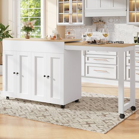 MEUBLIV Tavolo bar estensibile 117-180 cm bianco – vano contenitore integrato, 2 colli (1/5)