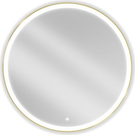 Mexen Esso specchio da bagno retroilluminato, rotondo 100 cm, LED 6000K, anti-appannamento, cornice dorata - 9825-100-100-611-50 (1/5)
