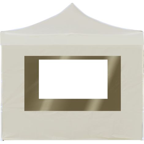 Tente de réception pliable avec parois Aluminium 2x2 m Crème