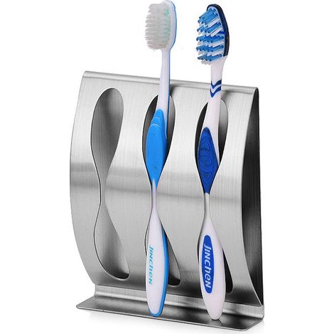 Porte-Brosse à Dents Auto-AdhéSif, Mural en Acier Inoxydable Pour Salle De Bain Porte-Brosse à Dents Montage Mural PâTe de Support Durable Pour Cuisine, Sans PerçAge (3 Trous) (1/4)