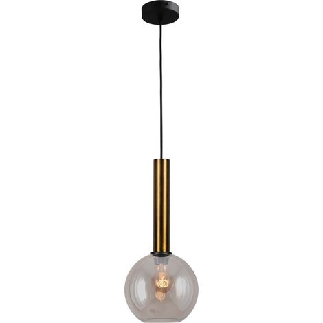 Lampe suspendue Ø 20cm Bella 2 Laiton antique avec verre doré - 2980-10-02-20 (1/3)