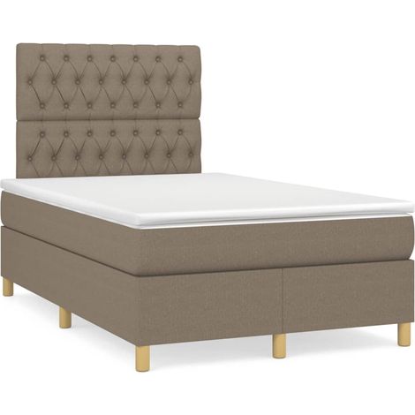 Sommier à lattes de lit avec matelas taupe 120x190 tissu (1/5)