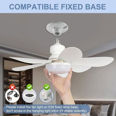 Deckenventilator mit E27-Schraubgewinde, 20,5 Zoll, 40 W, mit Dimmfunktion über Fernbedienung. (1/5)