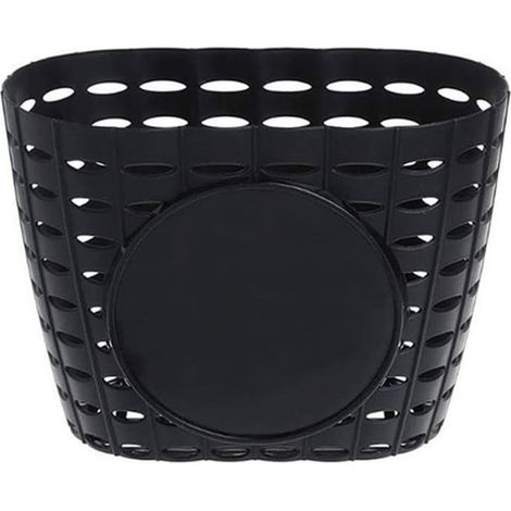 Panier de vélo enfant noir, rangement en plastique pour guidon avant, amovible, fixation par sangle (1/5)