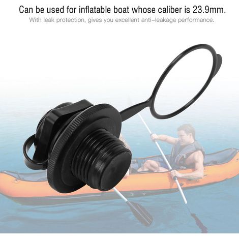 Soupape à air de remplacement pour bateau de pêche gonflable en plastique noir de 23,9 mm (1/5)