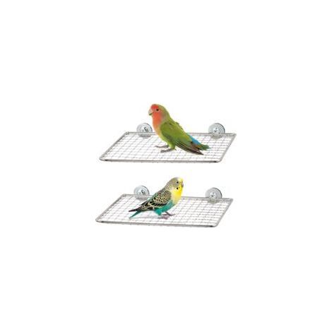 Lot de 2 perchoirs à oiseaux en acier inoxydable pour cage - Grille ouverte - Facile à nettoyer - Perchoirs pour perruches - Perchoirs plats pour perruches - Perchoirs plats pour calopsitte (1/4)
