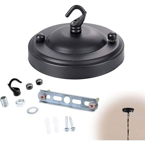 Cache Fil pour Lustre, Rosace Plafond, Rosace Lampe Plafond Avec Accessoire, 1 Trou de Câblage Auvent de Plafond, Crochet de Plaque de Plafond (1/5)