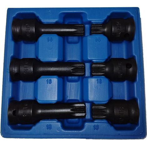 SILVER ZESTAW KLUCZY SPLINE 6el. M14-M18