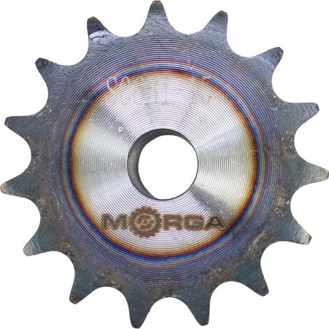 Gehärtetes Kettenrad mit Flanschnabe MORGA 06B-1 (R1 3/8) Z-15, Außendurchmesser 49,5 mm (1/4)