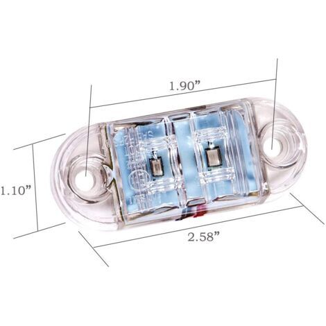 Feux de Gabarit Latéraux Feux De Dégagement LED pour 12V 24V Universel Remorque Camion Lorry Caravan Bus (4pcs Blanc) (1/4)