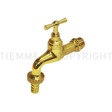 Rubinetto con vitone ottone 1/2 portagomma uni iso 228 tiemme 2580001