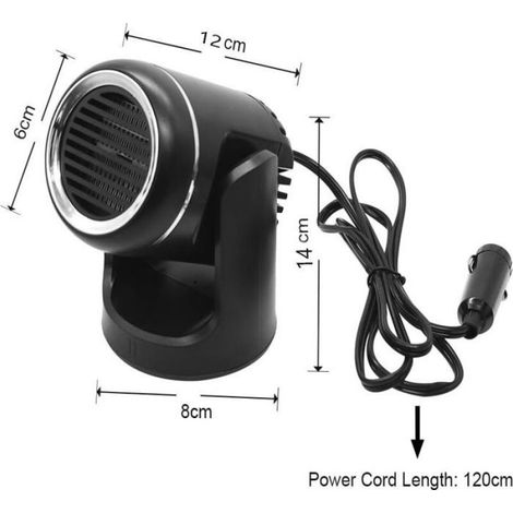 Chauffage voiture 12V 120W portable allume-cigare, 2 en 1 chauffage et refroidissement rapide pour dégivrage vitre
