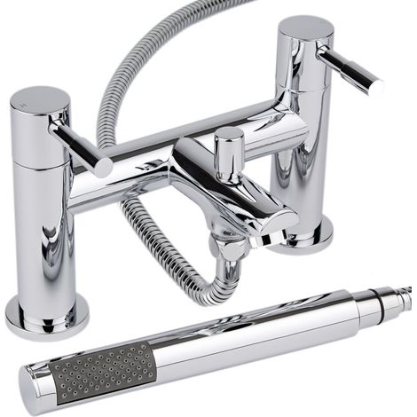 Hudson Reed – Robinet bain douche Mirage – Mélangeur de baignoire en laiton massif – Finition chromée – Douchette anti-calcaire 1.50m (1/5)