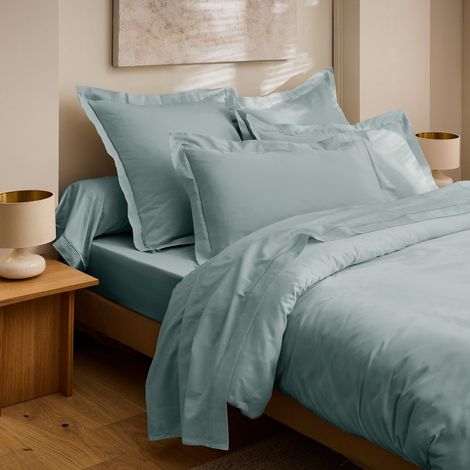 Drap Plat "Prestige" 100% Satin de coton Peigné 120 fils/cm² Coton Pur - Prestige Céladon - 270 x 300 cm pour lit King size - Prestige Céladon - 240 x 300 cm pour lit 2 places