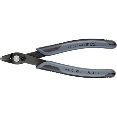 KNIPEX 78 61 140 ESD Electronic Super Knips® XL ESD con manici multicomponente brunita 140 mm