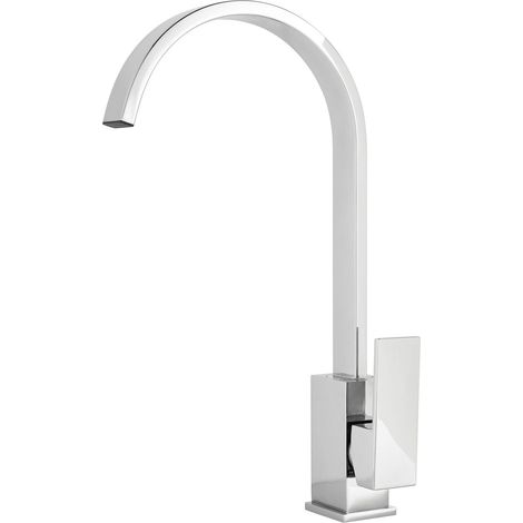 Ensemble de robinet de salle de bain design, carré et moderne avec vidage clic-clac inclus – MÉLANGEUR D'ÉVIER DE CUISINE (1/2)