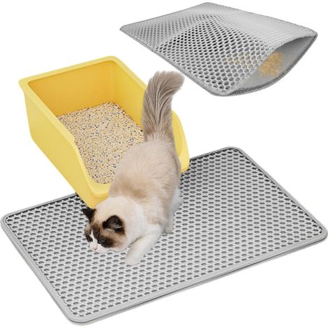 Cat Litter Mat, Double Layer Cat Litter Mat, Honeycomb Double Layer Non-Slip Cat Litter Mat, Urine Resistant Cat Litter Mat, Cat Litter Tray Mat (1/5)