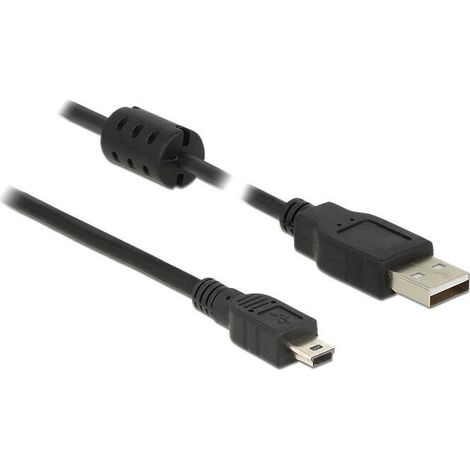 DeLOCK 3m, USB 2.0-A/USB 2.0 Mini-B - Cable USB (USB 2.0-A/USB 2.0 Mini-B, 3 m, USB A, Mini-USB B, 2.0, Male connector / Male connector, Negro)