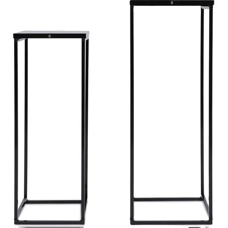 Soporte para plantas, construcción robusta de metal, diseño que ahorra espacio, color negro. (1/2)
