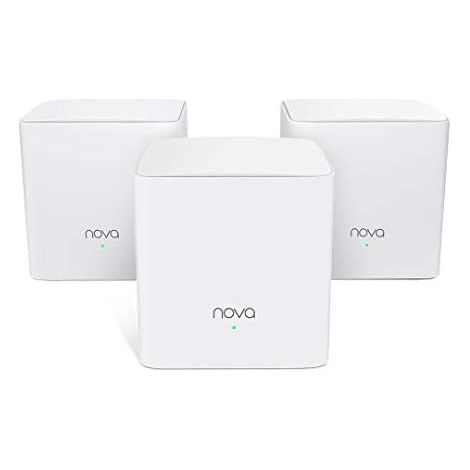 Tenda Nova mw5s (3 Pack) True Band Dual WiFi Mesh (bis zu 300 m², AC1200, Alexa, Gigabit LAN/WAN, QoS, für Heim, Büro, Wohnbereich) Äquivalent zu Router, Power Line & Repeater (1/5)